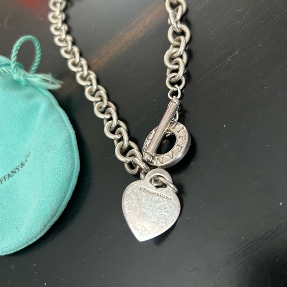 Tiffany & Co. Silver Chain Necklace with Heart Tag - Picture 3 of 3